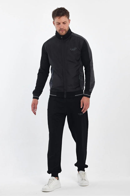 Erkek Yandan Robalı Fermuarlı Spor Eşofman Takımı