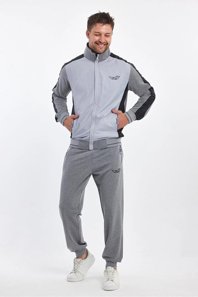 Erkek Yandan Robalı Fermuarlı Spor Eşofman Takımı