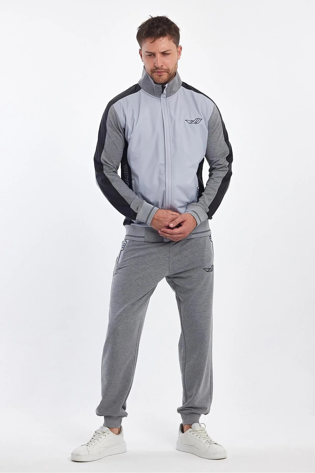 Erkek Yandan Robalı Fermuarlı Spor Eşofman Takımı