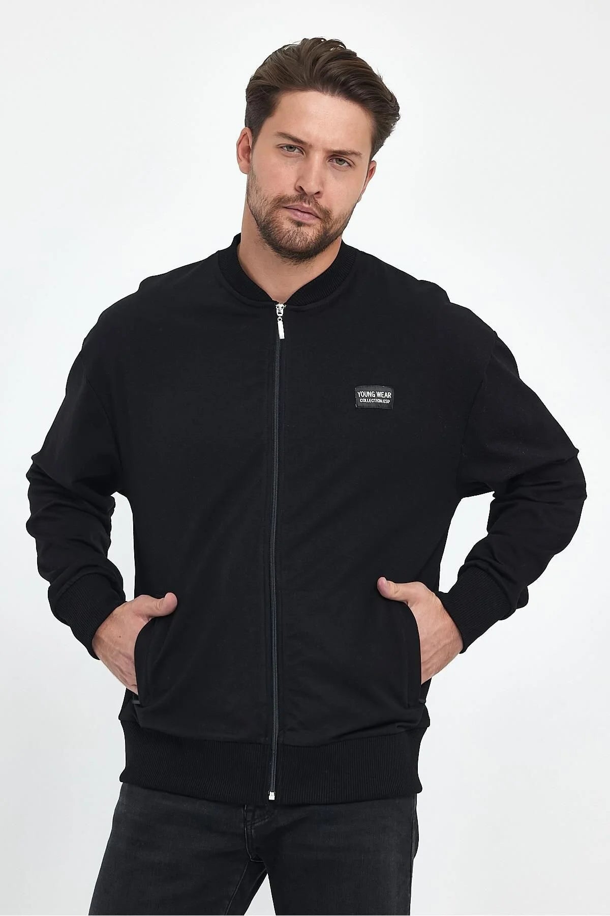 Erkek Rahat Kalıp Uzun Kollu Kolej Ceket