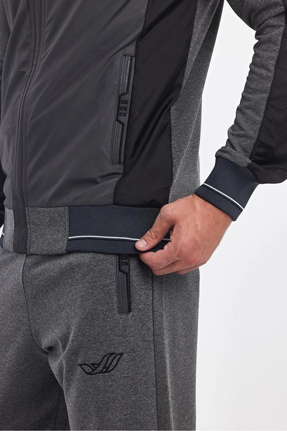 Erkek Yandan Robalı Fermuarlı Spor Eşofman Takımı