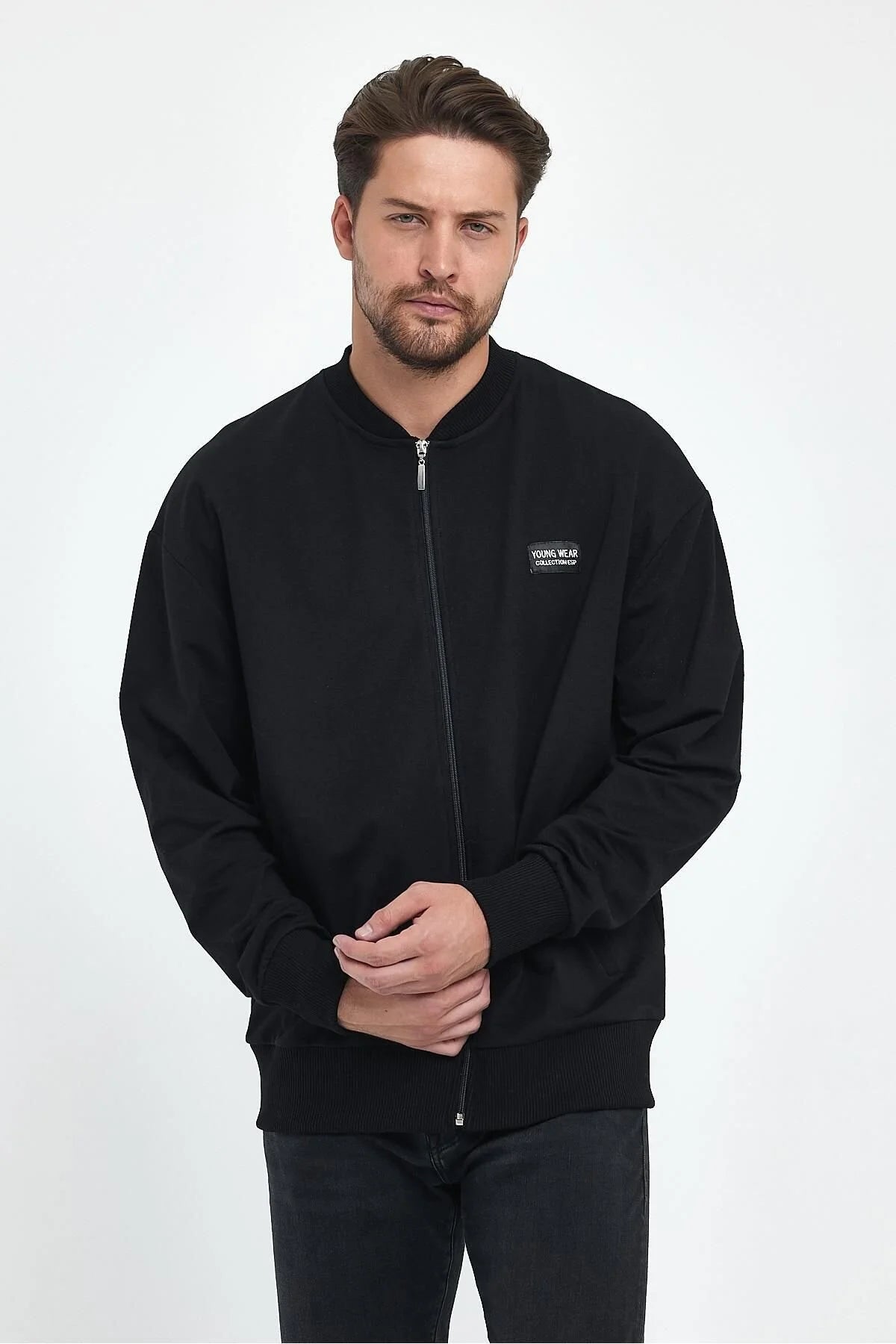 Erkek Rahat Kalıp Uzun Kollu Kolej Ceket