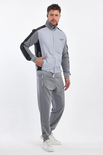 Erkek Yandan Robalı Fermuarlı Spor Eşofman Takımı