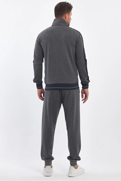 Erkek Yandan Robalı Fermuarlı Spor Eşofman Takımı