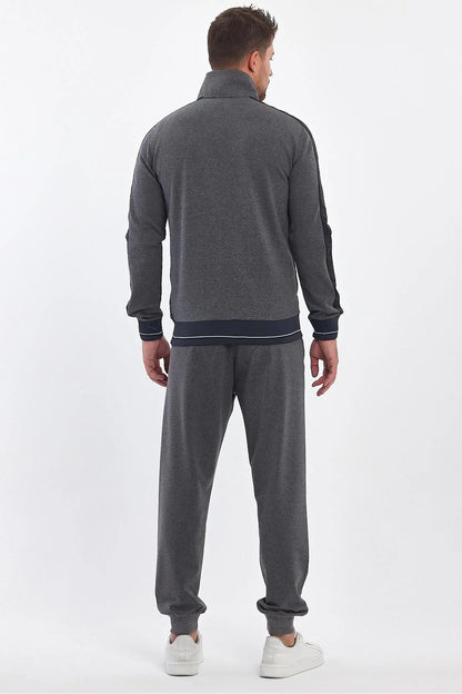 Erkek Yandan Robalı Fermuarlı Spor Eşofman Takımı