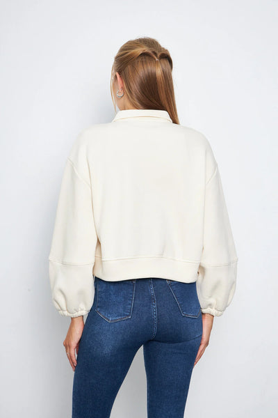 Balon Kol Cepli Fermuarlı Gömlek Yaka Ceket 00185