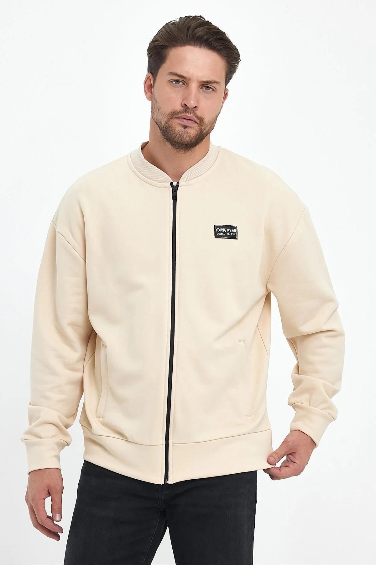 Erkek Rahat Kalıp Uzun Kollu Kolej Ceket