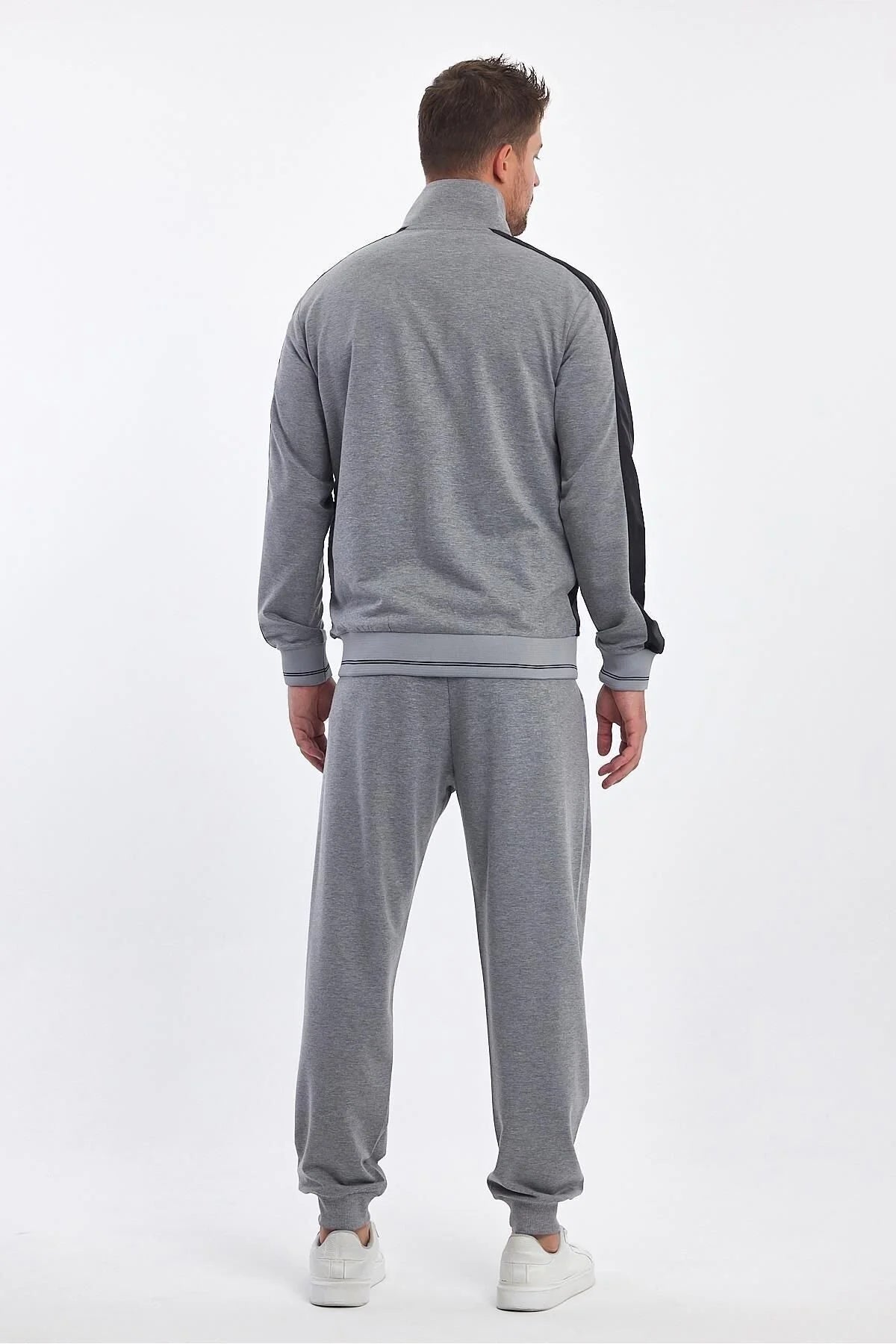 Erkek Yandan Robalı Fermuarlı Spor Eşofman Takımı