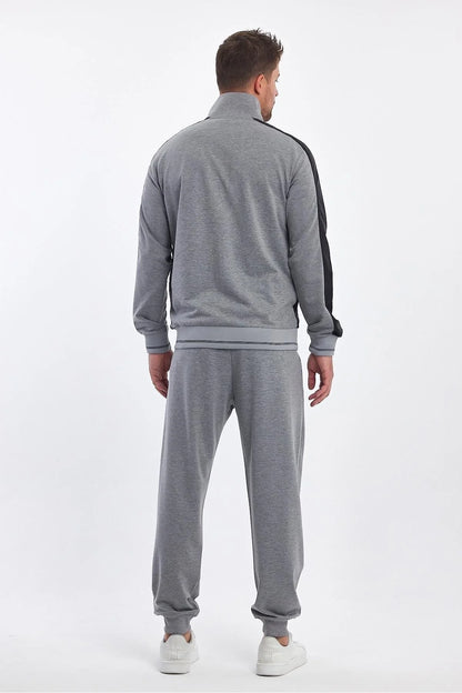 Erkek Yandan Robalı Fermuarlı Spor Eşofman Takımı