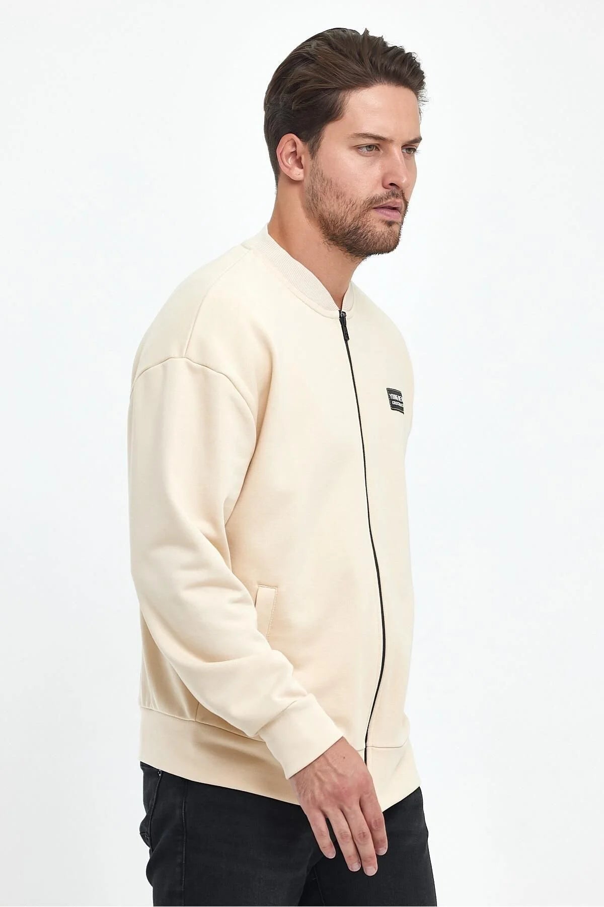 Erkek Rahat Kalıp Uzun Kollu Kolej Ceket