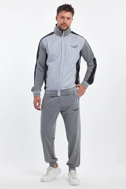 Erkek Yandan Robalı Fermuarlı Spor Eşofman Takımı