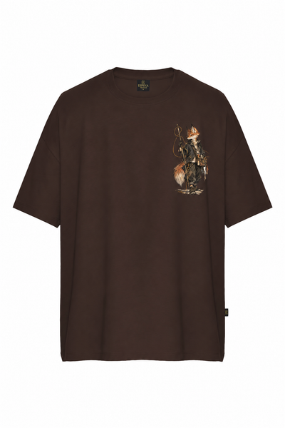 Gezgin Tilki Baskılı Unisex Tişört