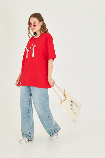 Minimal Tasarım Oversize Tişört