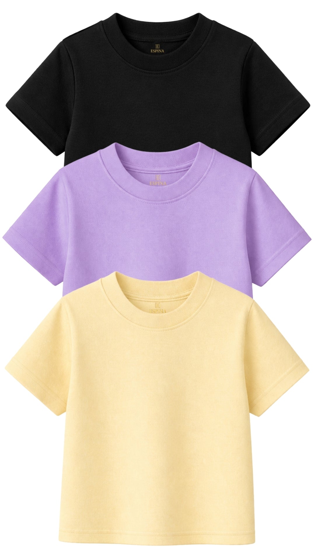 Kız Çocuk Bebek %100 Pamuk Basic Tişört 3'lü Set