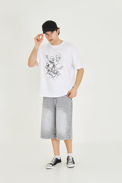 Kara Kalem Tasarım Oversize Tişört