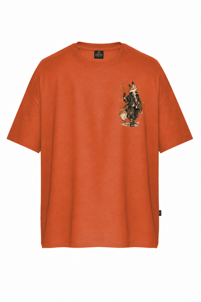 Gezgin Tilki Baskılı Unisex Tişört