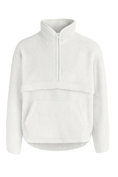 Kadın Peluş Fermuarlı Sweatshirt