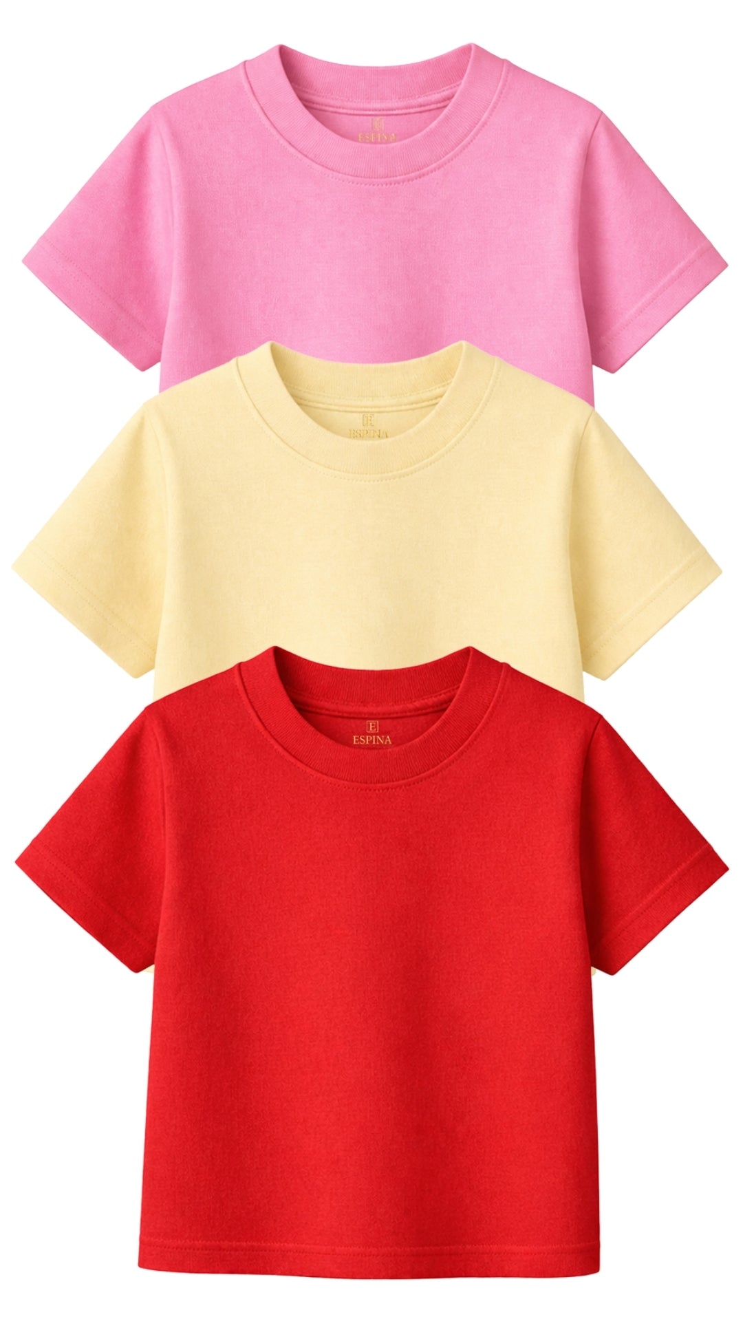 Kız Çocuk Bebek %100 Pamuk Basic Tişört 3'lü Set