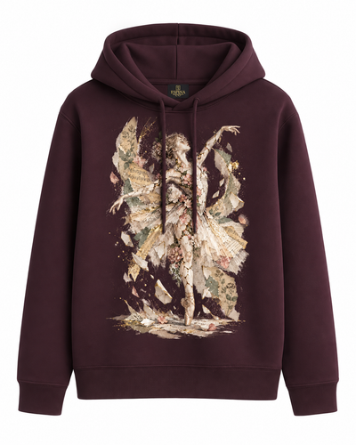Balerin Kolaj Baskılı Kapüşonlu Sweatshirt