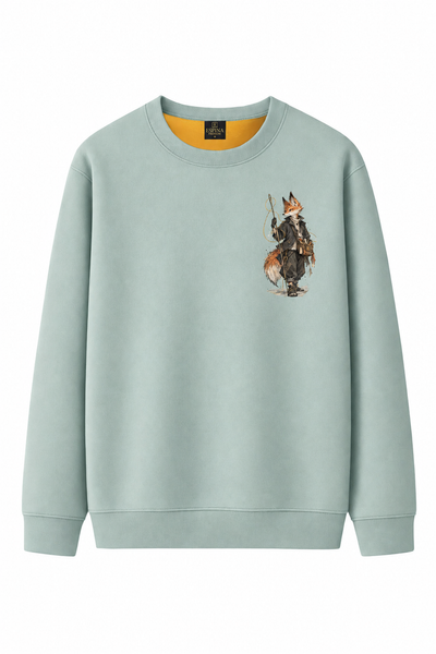 Gezgin Tilki Baskılı Unisex Sweatshirt