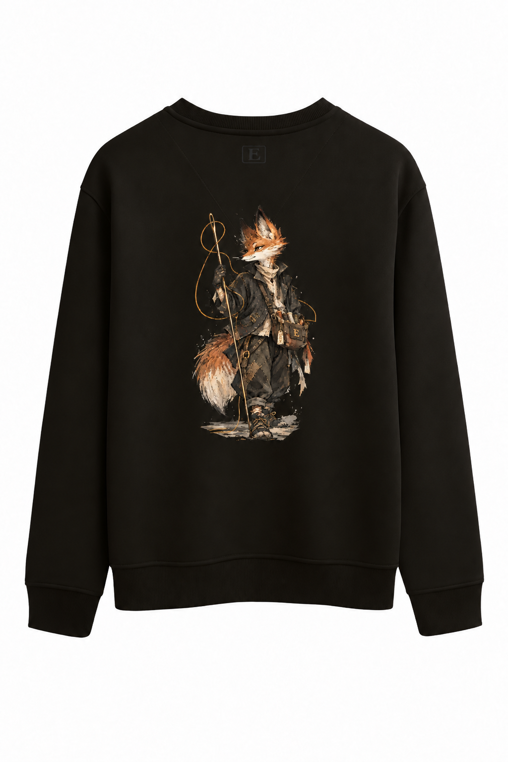 Gezgin Tilki Baskılı Unisex Sweatshirt