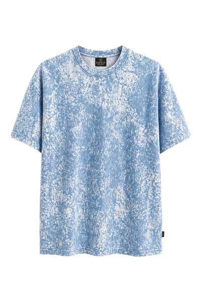 Batik Desenli Oversize Kısa Kollu Tişört