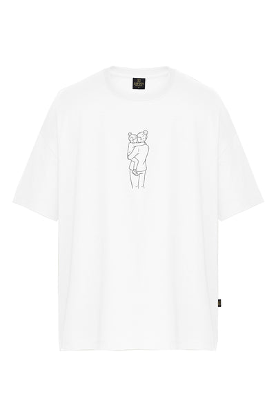 Oversize Anne Kız Baskılı Kısa Kollu Tişört