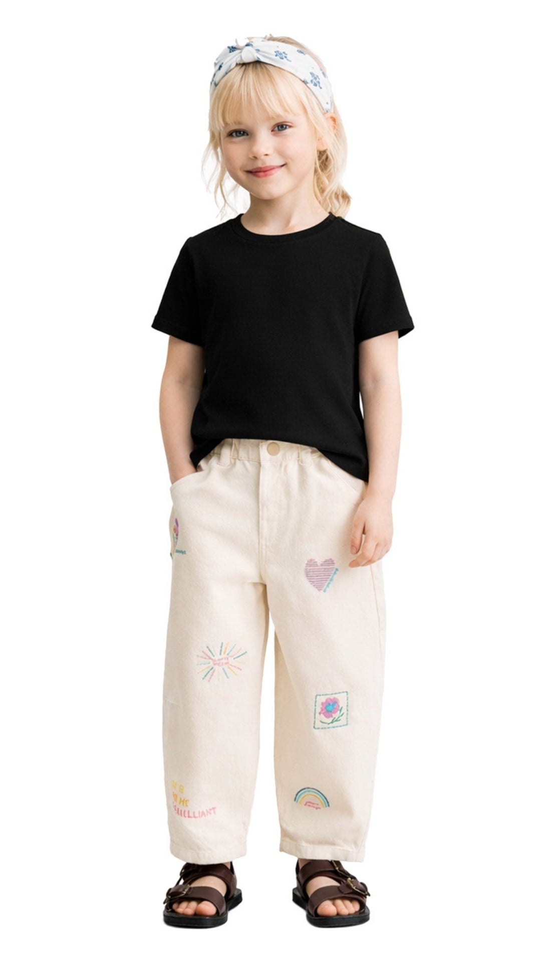 Kız Çocuk Bebek %100 Pamuk Basic Tişört 3'lü Set