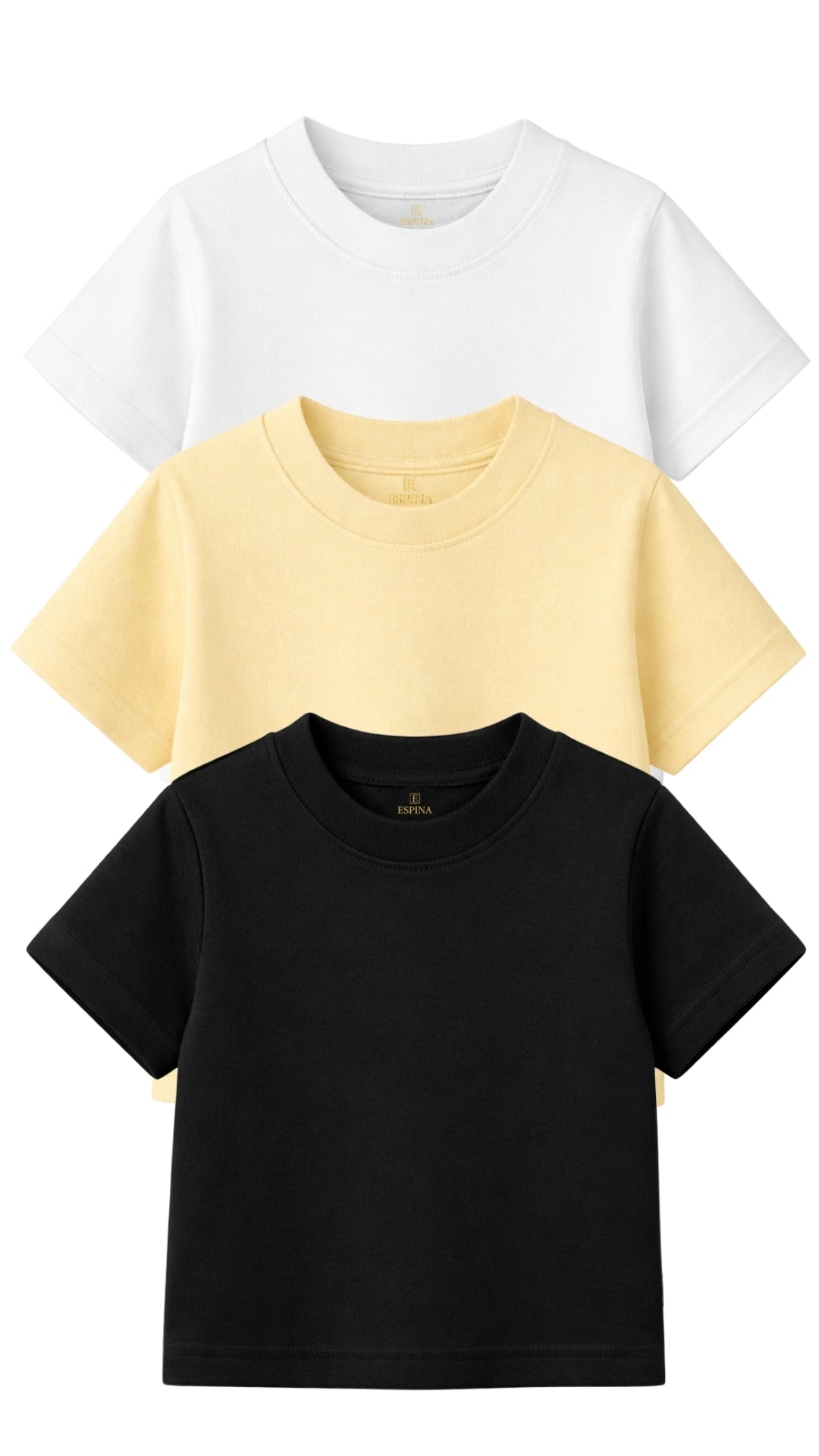 Kız Çocuk Bebek %100 Pamuk Basic Tişört 3'lü Set