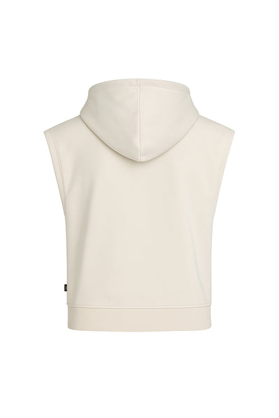 Kadın Kolsuz Kapüşonlu Fermuarlı Basic Sweat Yelek