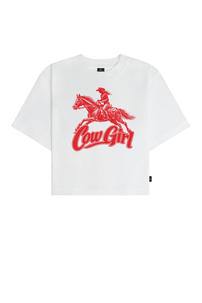 CowGril Baskılı Crop Tişört