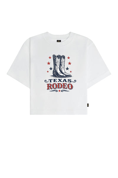 Texas Rodeo Baskılı Crop Tişört