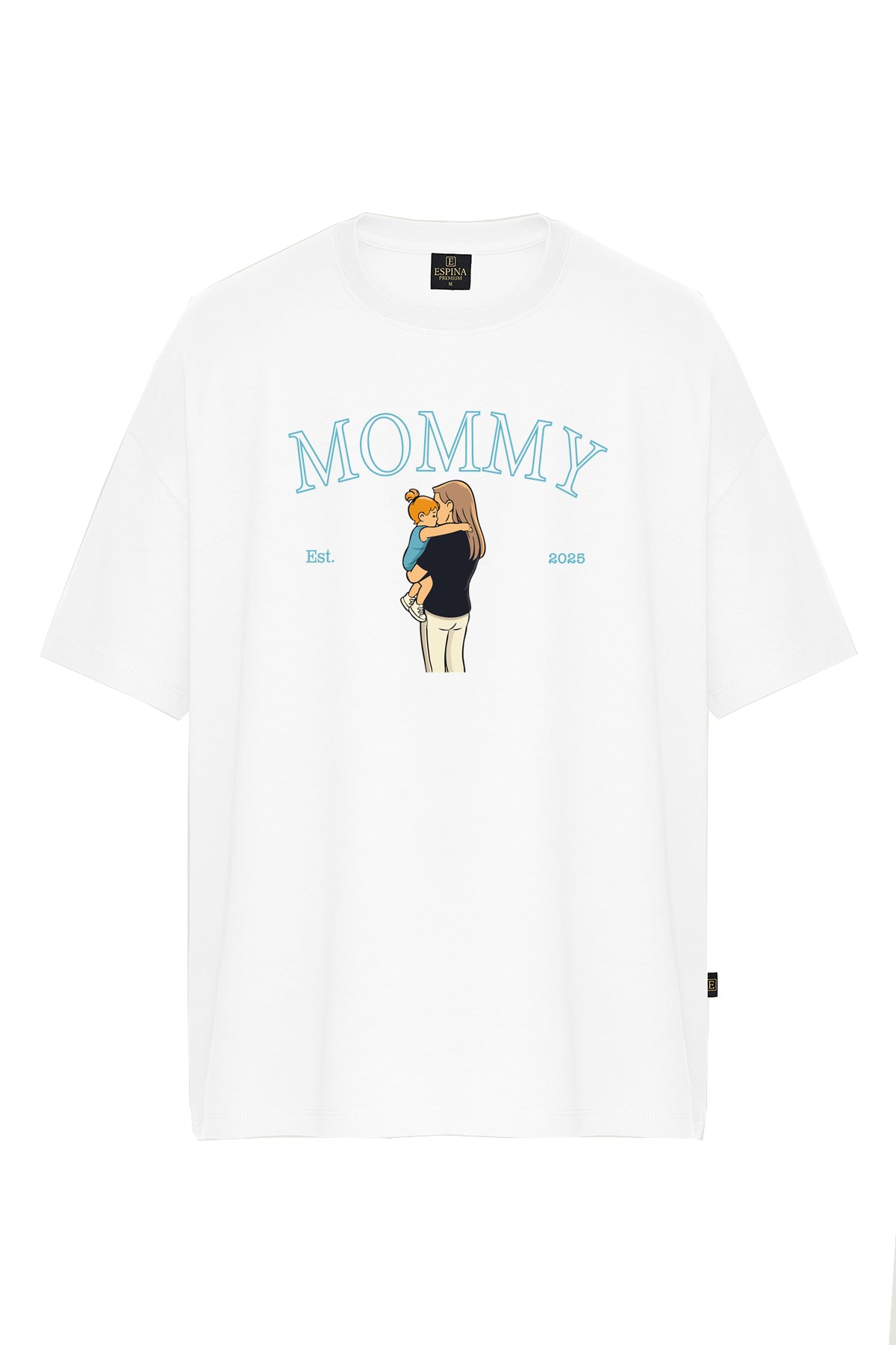 Kadın Mommy Anne & Çocuk Baskılı Oversize Kısa Kollu Tişört