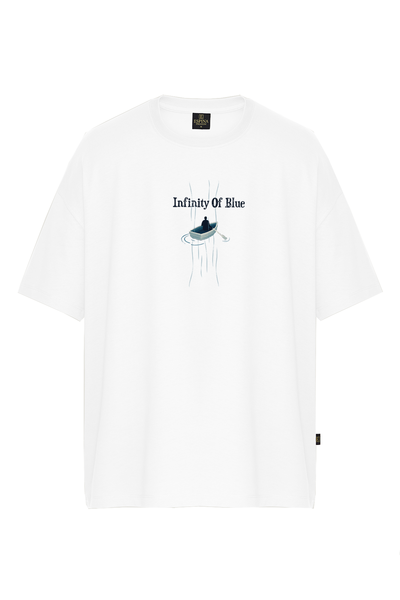 Oversize Infinity Of Blue Baskılı Kısa Kollu Tişört