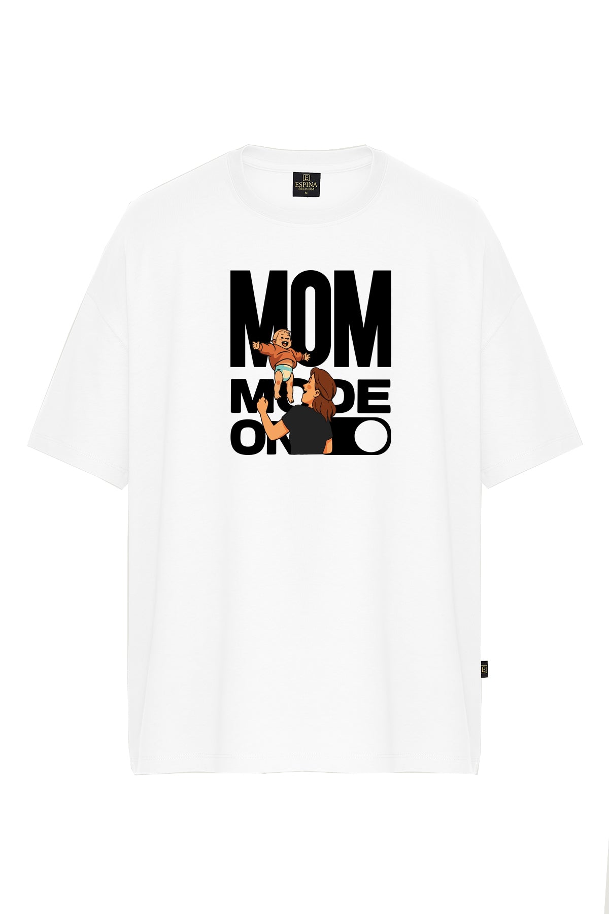 Mom Mode On Anne Erkek Çocuk Baskılı Kısa Kollu Tişört