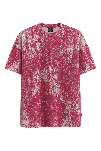 Batik Desenli Oversize Kısa Kollu Tişört