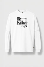 Long-sleeved oversized t-shirt with "The Father" print.