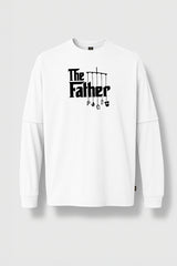 Long-sleeved oversized t-shirt with "The Father" print.