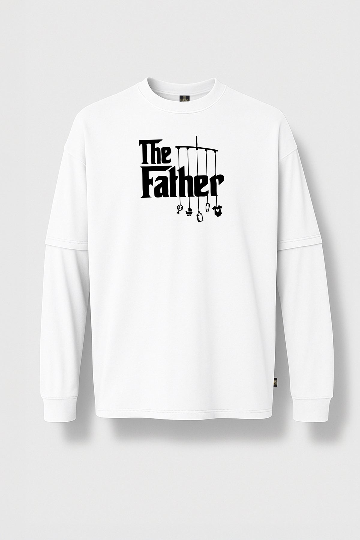 Long-sleeved oversized t-shirt with "The Father" print.