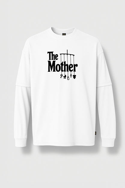 Uzun Kollu The Mother Baskılı Oversize Tişört