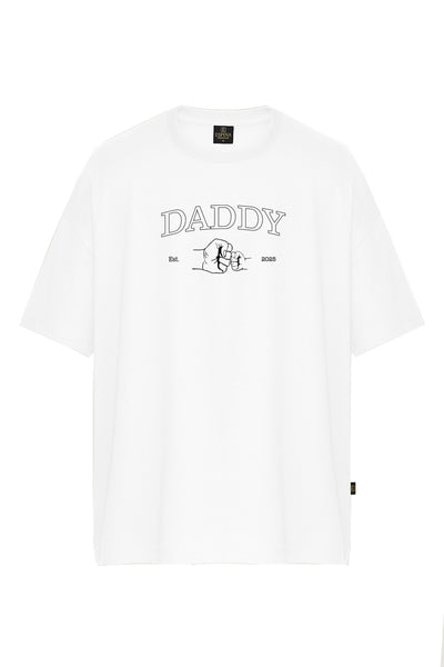 Oversize Daddy Yumruk Baskılı Kısa Kollu Tişört