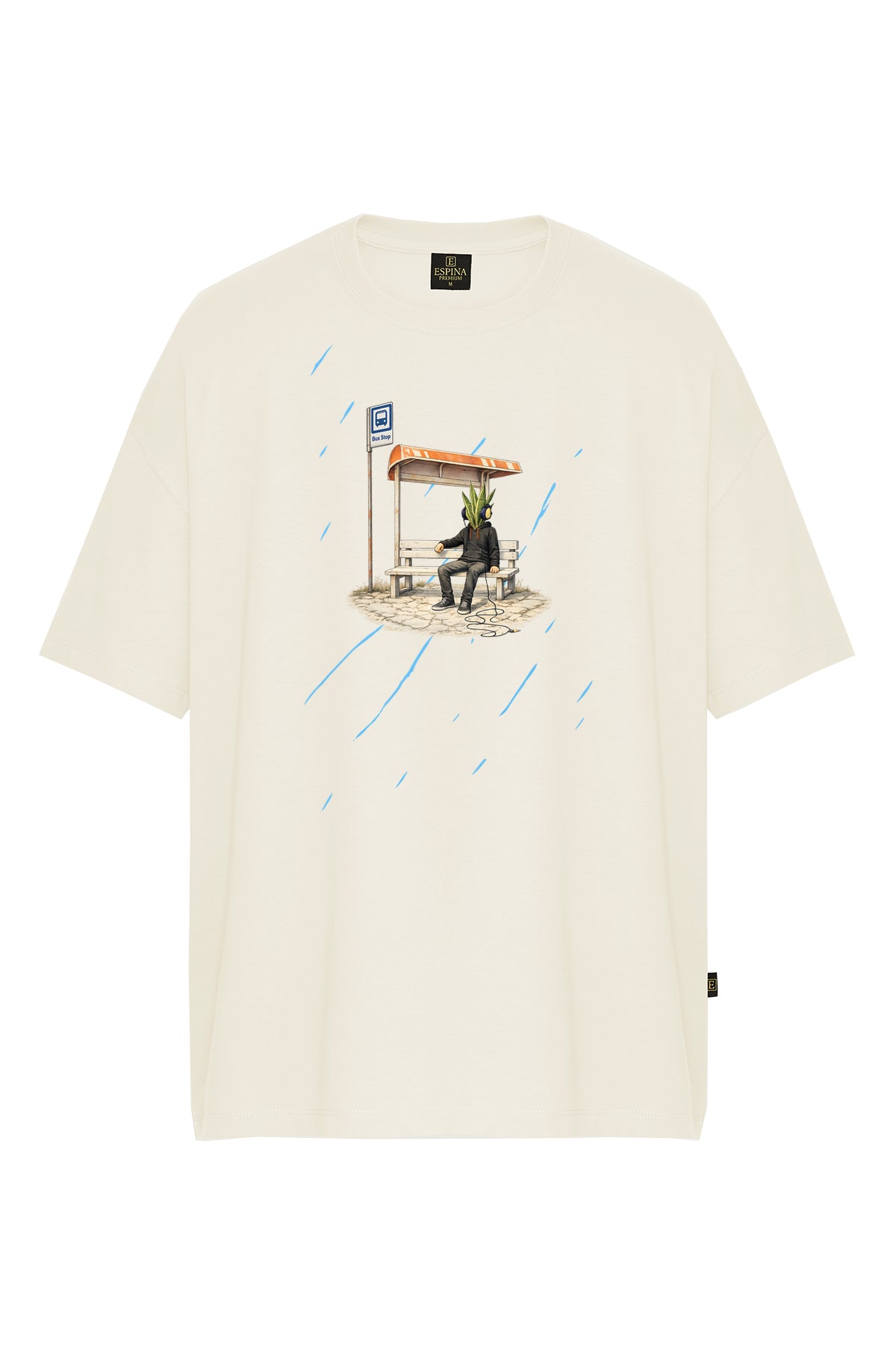 Erkek Çiçek Adam Baskılı Oversize Kısa Kollu Tişört