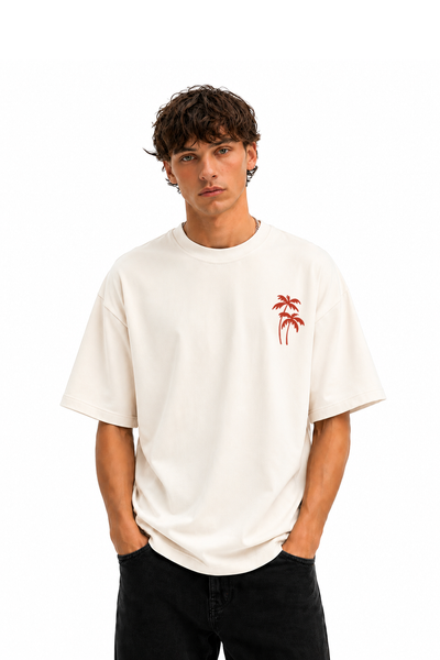 Surf Club Baskılı Oversize Kısa Kollu Tişört