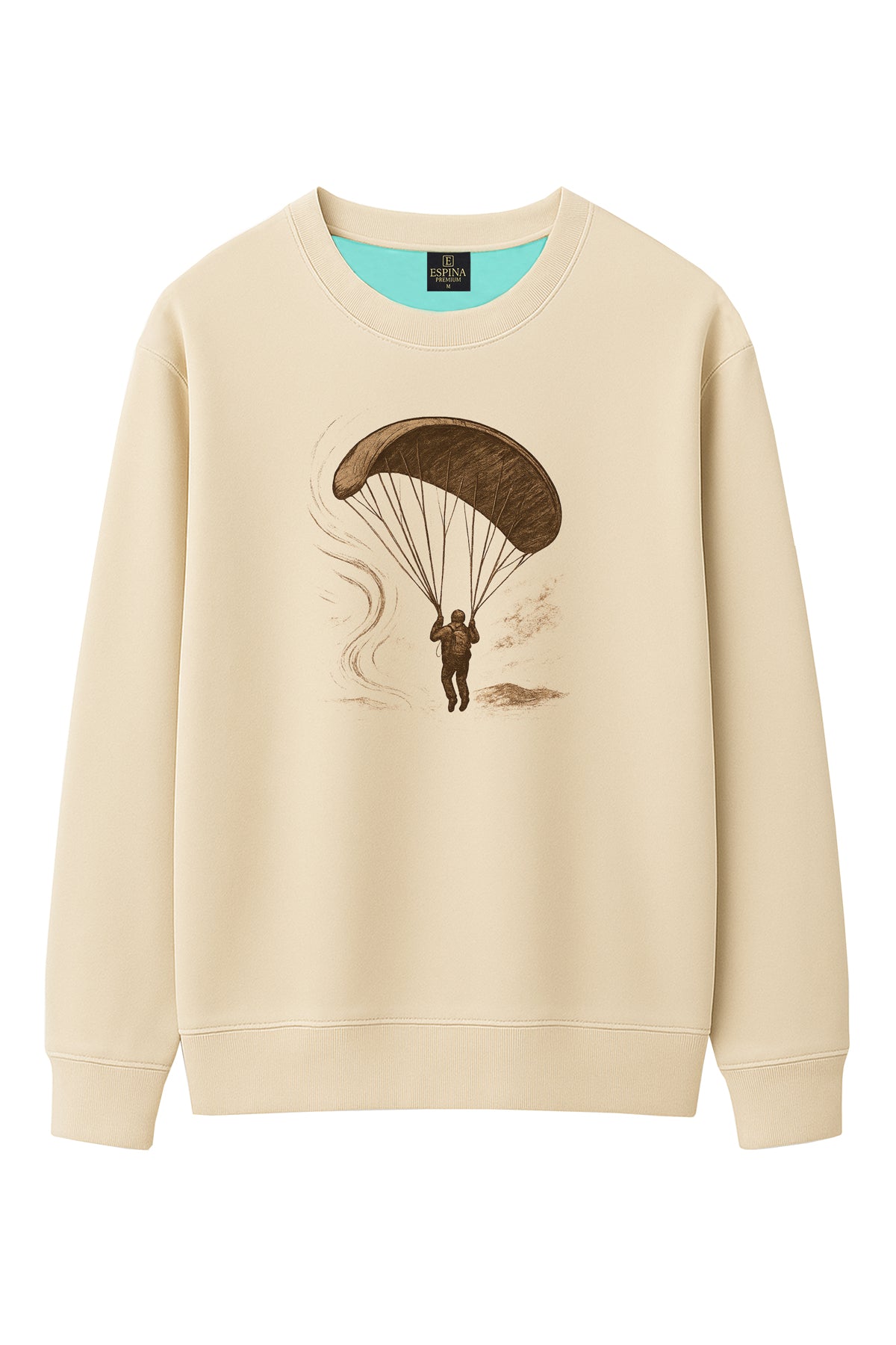 Regular Paraşüt Baskılı Sweatshirt