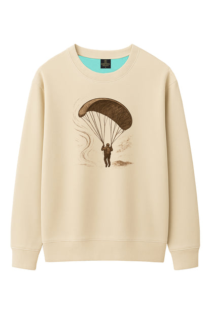 Regular Paraşüt Baskılı Sweatshirt