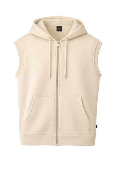 Erkek Kapüşonlu Fermuarlı Yelek