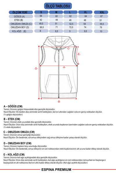 Erkek Kapüşonlu Fermuarlı Yelek