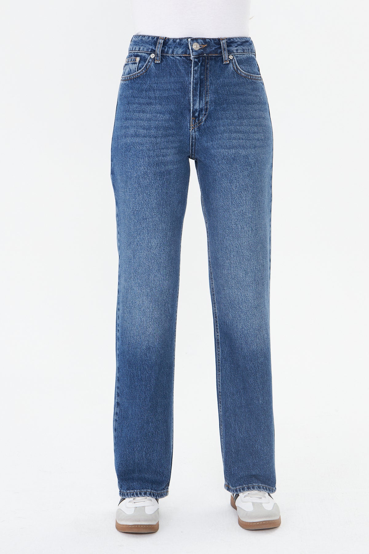 Yüksek Bel Düz Paça Jean 00037