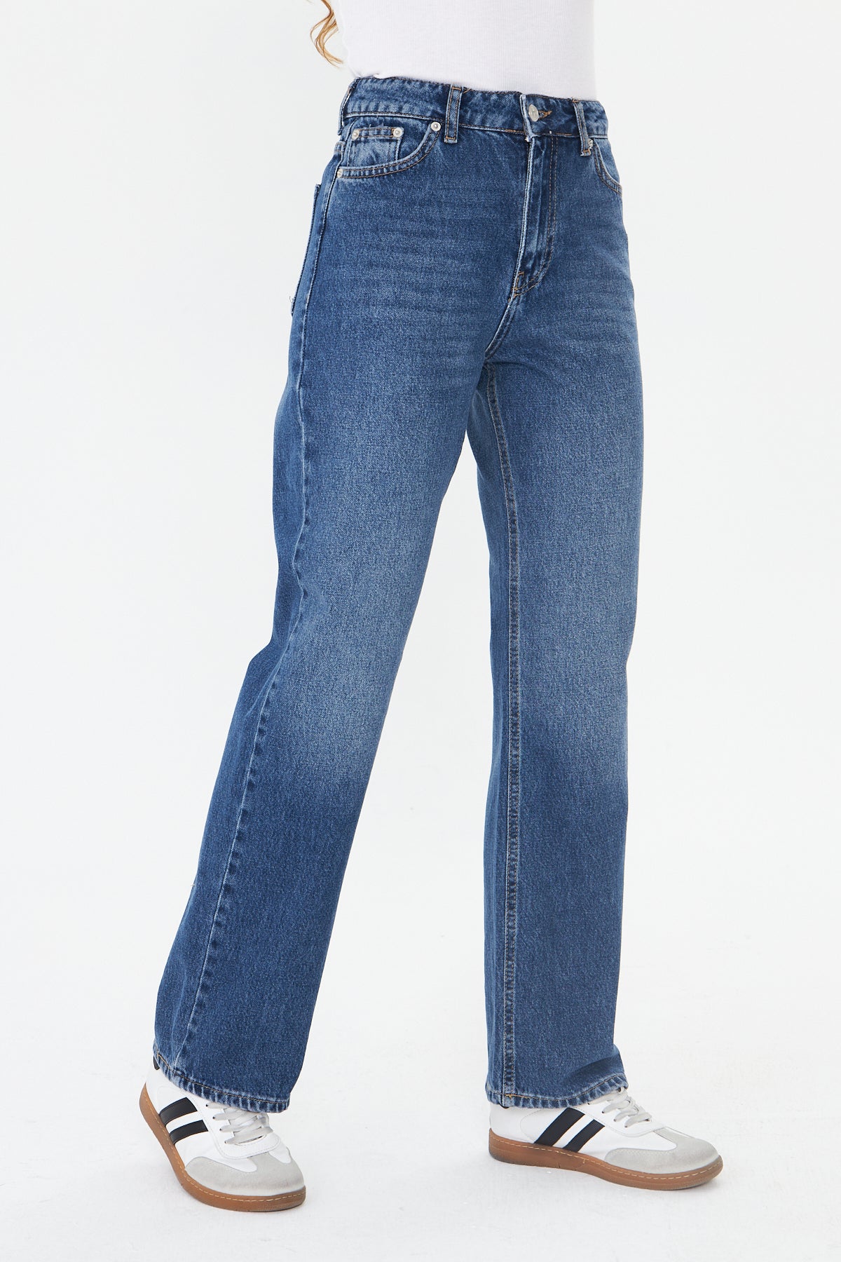 Yüksek Bel Düz Paça Jean 00037