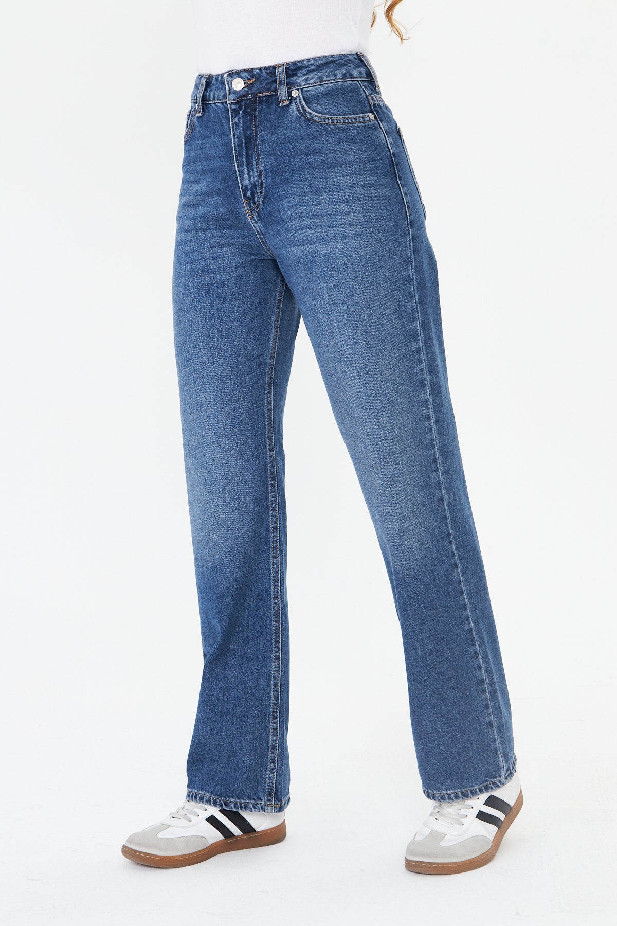 Yüksek Bel Düz Paça Jean 00037